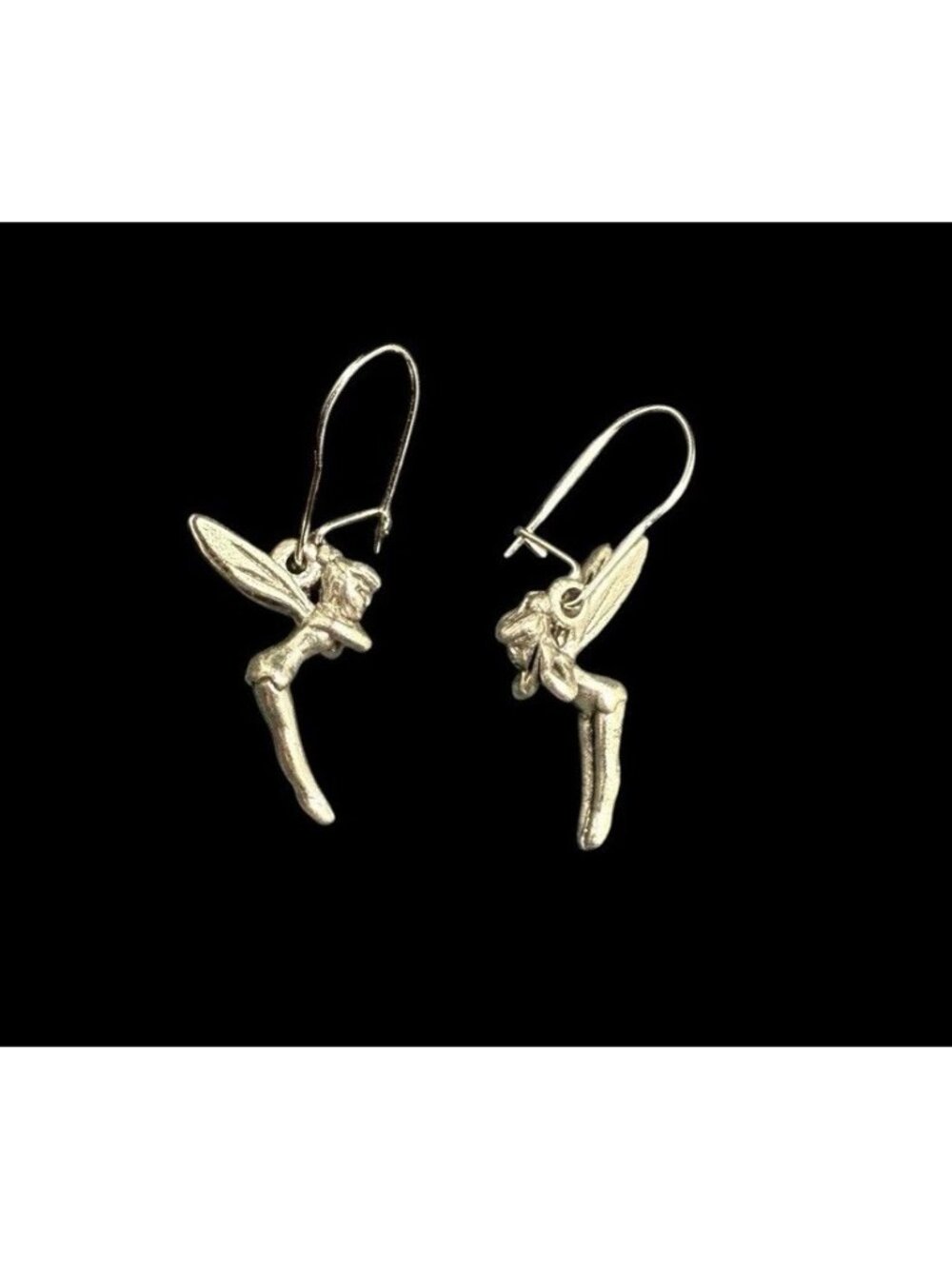 Vintage Sterling Silver Fairy Pixie Earrings Dangle Size 1”'' Length